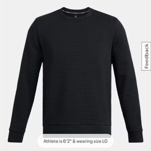 Under Armour Unstoppable Fleece Grid Men's Black Textured Crew Size XL